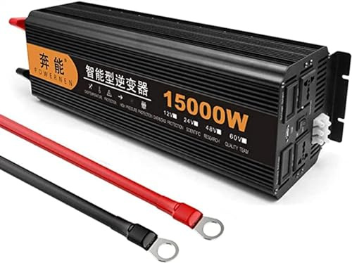 Inverter da Auto 3200W 4000W 5000W 6000W 8000W 9000W 12000W 15000W Inverter Potenza Invertitore di Corrente Auto 12V 24V 48V a 220V 230V Convertitore Trasformatore per Auto Camper (Color : 15000W, S