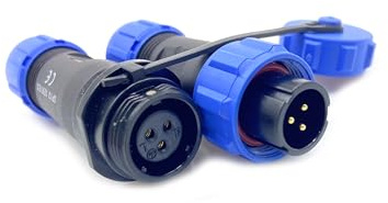 Anschlussstecker Luftfahrtstecker SP13 3 Polig, IP68 3 Pin Lötfreier Aviation-Stecker Wasserdichter und Staubdichter Luftfahrtstecker für Außenlampen Verwendet 250V 13A (14AWG Kabel Schraub-Crimp)