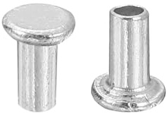 QUARKZMAN 50Pcs Rivets Semi-Tubulaires, 2mm x 4mm Rivets Tubulaires en Aluminium à Tête Plate Ronde Rivet Métallique pour Réparation Industrielle et Domestique, Argenté