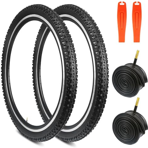 GRELiving 2 pneumatici per bicicletta + tubo flessibile per bicicletta, 27,5 x 2,1 pollici, per mountain bike, City Bike, bici da corsa