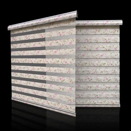 Tages- und Nachtrollo, Zebra-Fensterrollos, Lichtfilterung, Sichtfenster, Sichtschutz für Schlafzimmer, Badezimmer, zweilagiges Zebra-Rollo (Marineblau, 120 x 200 cm)