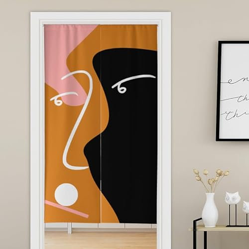 Türvorhang Pink Graffiti Orange Küchenvorhänge Polyester Raumteiler Vorhang Waschbar Vorhänge Kurz Küchenvorhang Langlebig Fliegenvorhang Terrassentür tür Vorhang Verdickung Vorhang Tür 70x150cm