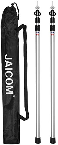 JAICOM Tent Poles Telescopic Tarp Poles Set of 2, Aluminium Extendable Adjustable Awning Poles, 95-230 cm, Suitable for Camping, Tent, Tarp, Canopy, Beach