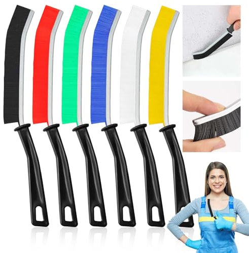 6 pcs Brosse de Nettoyage à Poils Durs,Brosse Nettoyage Interstices,Brosse Interstices, Brosse Nettoyage Salle de Bainbrosse Joint Carrelag, pour Rainure Fenetre, Salle de Bain, Toilettes