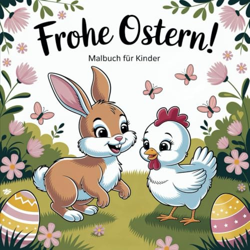 Frohe Ostern! Malbuch für Kinder: Ostergeschenke für Kinder ab 4 Jahren - Ostermalbuch mit 40 niedlichen Malvorlagen, auch für Filzstifte geeignet