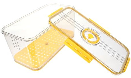 OUNONA Crisper Box Fridge Storage Bread Box Reusable Timing Recording Kitchen Fridge Organisers Lids Food Serving Bowls Lids