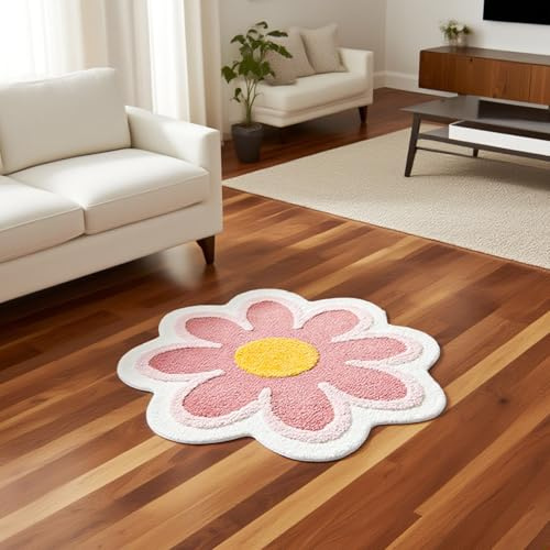 LUPATDY Tappeto da soggiorno, tappeto da bagno, antiscivolo, morbido e assorbente, lavabile, antiscivolo, per bagno, cucina, soggiorno, WC, rosa (40 cm)