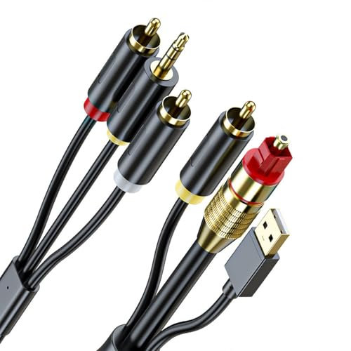 THINCAN Câble coaxial/optique de qualité supérieure - Adaptateur jusqu'à 3 5 mm - Avec connecteurs simples et réglages de jeu