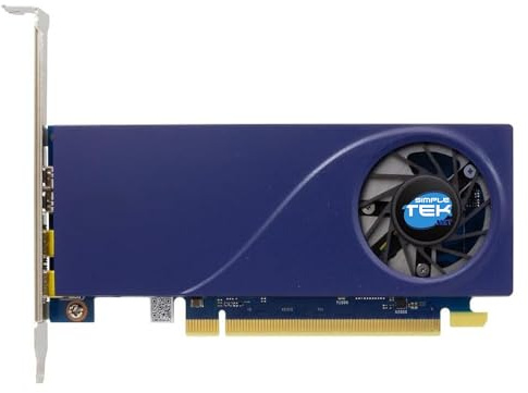 SIMPLETEK - Scheda video dedicata 4 GB GDDR6 PCIe 4.0, doppia staffa, design low profile, colore blu