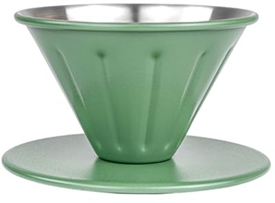 PENCHEAK Cafetera de goteo manual de acero inoxidable, taza profesional adecuada para oficina o viajes
