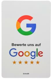 2er Set Google Bewertung Visitenkarte mit NFC & QR-Code für mehr Kundenbewertungen (Weiß)