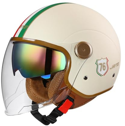ZHANGXIO Casque De Moto Adulte avec Anti Scratch Visiere, Casque Moto Demi-Jet Homme, Casque Semi-Ouvert Casque Jet Casque Moto Et Scooter Femme