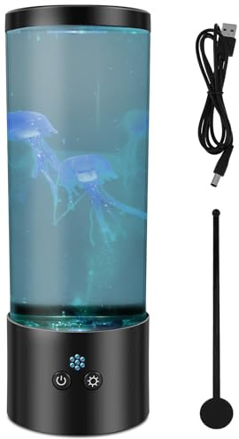 Eyoulife Quallen Lampe 7 Farben Jellyfish Lamp Abdichtung Leckageverhinderung Led Quallen Aquarium Lampe für Schaffung Einer Entspannenden Atmosphäre Wohndekoration
