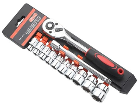 Sturdy Steel Ratchets Socket Wrench Set 3 / 8In and 1 / 4In Drive for Professional and Home Use Home and Garage Tool