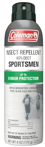 Coleman Insect Repellent Spray - 40% DEET Insect Repellent Spray, Protection Against Ticks, Mosquitoes, chiggers, gnats, Fleas, Flies, Ideal for Camping, Hiking, Outdoor Activities, 6 Fl oz(Pack of 2)