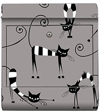 motivX-Ideenwerkstatt Briefkasten Kombi Wandbriefkasten mit Motiv Katzen Illustration