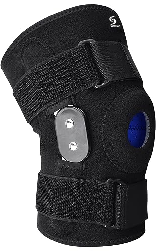 Sportout Kniebandage,mit abnehmbare Aluminiumscharniere Kniestütze,Adjustable Bandage Kniebandagen perfekt für Fitnessstudio, Gewichtheben, Walking, Sport, Volleyball,Damen und Herren