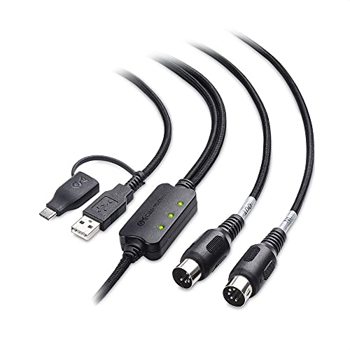 Cable Matters MIDI-an-USB-Kabel (USB-MIDI-Kabel, MIDI-an-USB C-Kabel) in Schwarz – 2 m