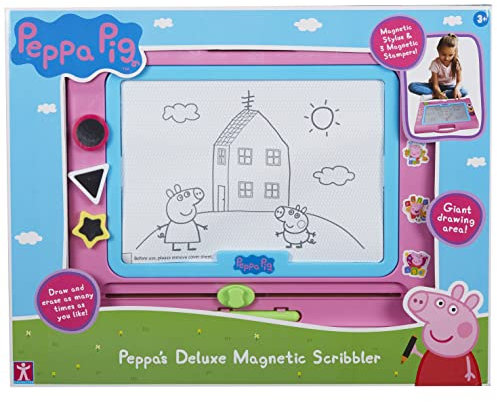 Peppa Pig DELUXE MAGNETIC SCRIBBLER DRAWING BOARD EDUCATIONAL KIDS CREATIVE TRAVEL TOYS GIFT FOR 3 4 5 YEAR OLD
