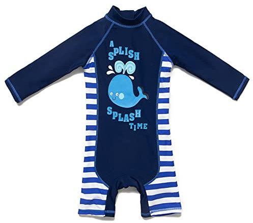 Mazuliso Bebé Niño Traje de Baño UPF50+ una Pieza Manga Larga Bañadores(PSWal,68-74 CM)