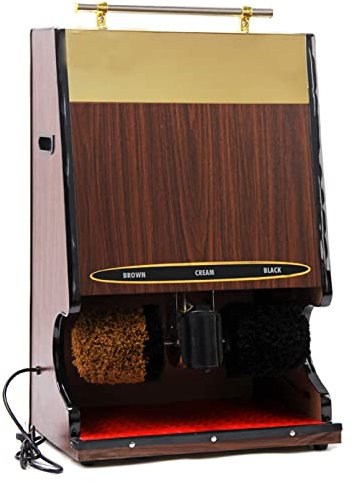 Cireuse à chaussures à induction automatique, kit de brosse de nettoyage de polissage automatique de chaussures polisseuse multi-brosse adaptée au centre de vente du hall d'entrée de l'hôtel (grain d