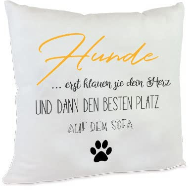 Kilala Kissen Hundebesitzer Geschenkidee Hundemotiv Tierisches Sofakissen mit Füllung Dekokissen Zierkissen (Hund)