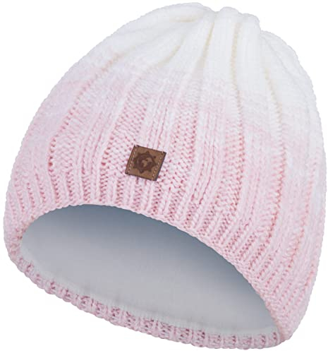 Compagno Kindermütze Wintermütze Mädchen Jungen 2-10 Jahre Beanie Strickmütze bunt 94, Farbe:Rose