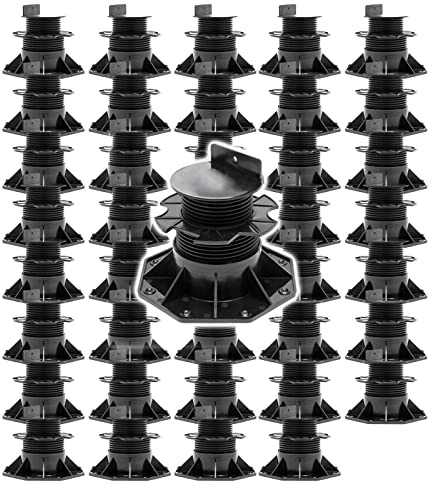 XPOtool Set 40x Stelzlager für Terrassen, 2700kg, 60-138mm, höhenverstellbare Stellfüße für Terrassendielen, Platten und Planken
