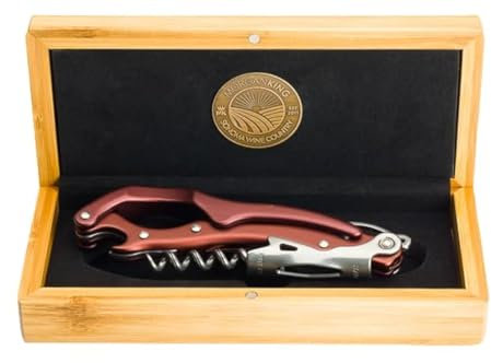 Morgan King Abridor de botellas de vino | Sacacorchos profesional para camareros | Abridor de botellas de vino con tornillo de corcho | Abridor de corcho | Sacacorchos de vino | Multiabridor de acero