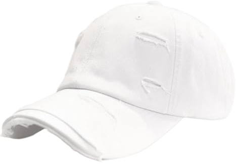 Jarseila Vintage Basecap Herren Baseballmütze Distressed Baseball Kappe Damen Retro Baumwolle Baseballkappe Verstellbar Outdoor 2025 Weiß