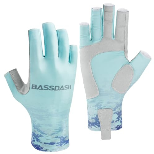 Bassdash ALTIMATE UPF 50+ Guantes de Pesca para Mujer protección Solar UV Guantes sin Dedos para Kayak Remo Senderismo Ciclismo conducción Entrenamiento de Tiro