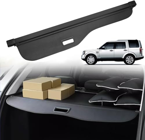 Auto Einziehbarer Laderaumabdeckung Kofferraum für L.a.n.d R.o.v.e.r Discoverey 3/4, Schwarz Schutz Der Privatsphäre Abdeckung Hutablage Cargo Cover, Ausziehbar Kofferraumabdeckung Rollo