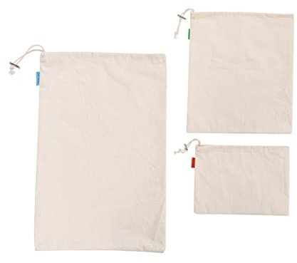 CIYODO 3 Pièces Poche De Rangement à Cordon pour Aliments Poche De Rangement Ménager pour Farine Et Riz à Usage Quotidien