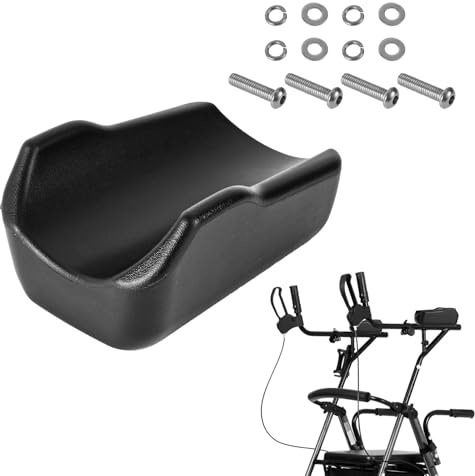 Rollator-Armlehnenpolster, Stand-up-Rollator-Armlehnenpolster Gepolsterte Armlehne für Gehhilfen Armlehne für Aufrechten Gehwagen Rollator-Zubehör für Senioren (Schwarz)