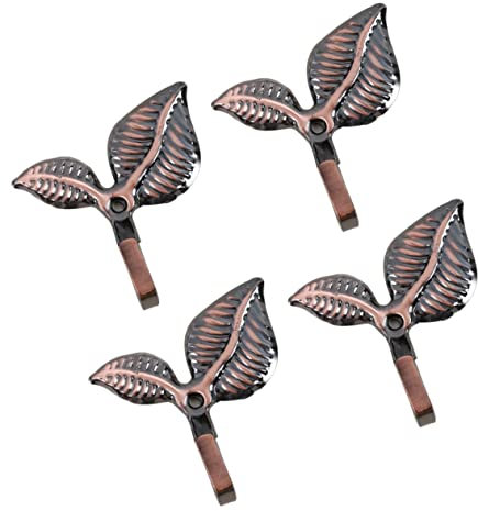 TOPBATHY 4pezzi Gancio per Foglia in Supporto per Accessori per per Decorazione Casa Bronzo Multifunzionale per Appendere Vestiti e Oggetti