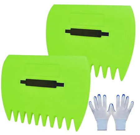 Garras de hojas, paleta de hojas – Grabber de mano reutilizable con guantes – Pinza de defoliación multifuncional garra para jardín patio