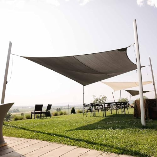 Maanta® EZ Breez Vela Ombreggiante Traspirante Beige Rettangolare 3X5 Protezione UV, Tenda a Vela per Giardino, Balcone, Terrazza e Piscina