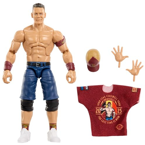 Mattel WWE Elite Collection - John Cena, personaggio collezionabile Series 120, alto 15+ cm con 25 punti di articolazione e mani intercambiabili incluse, 8+ anni, JGV13
