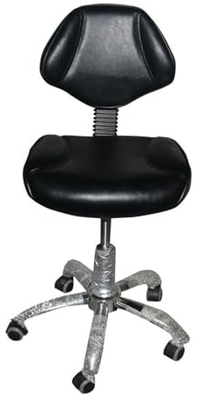 FXLUHAY Mehrzweck-Büro-Zeichenhocker mit Rückenkissen und Rädern, 19~24 hoher Komfort-Salon-Sattelstuhl, for Dentalstylisten und Tätowierer(Style3)