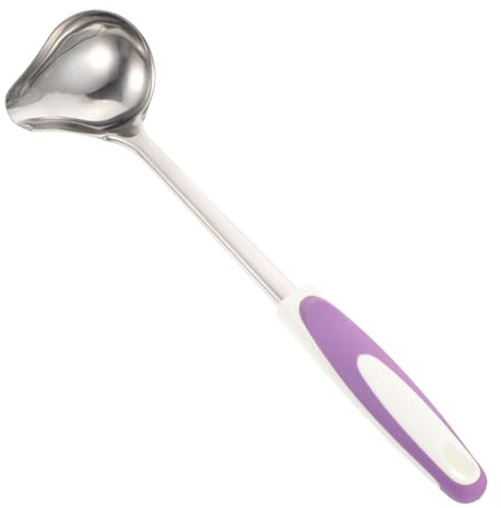 Toyvian Cuchara Para Salsa Con Vertedor Antideslizante, Tamaño Pequeño, Acero Inoxidable Pulido, Mango Cómodo, Para Cocina Doméstica y Restaurantes, Utensilio De Cocina Imprescindible