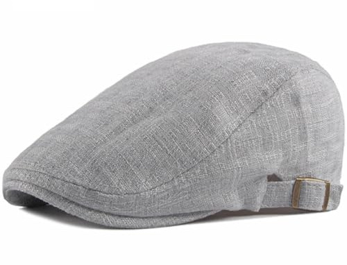 Barett Baskenmützen Für Herren Herren Baskenmützen Atmungsaktive Leinen Baskenmütze Künstler Maler Baskenmütze Hut Männlich Weiblich Verstellbare Schiebermützen (55-60Cm Verstellbar / Hellgrau)