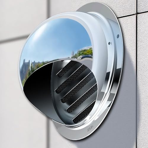 Ø50mm/60mm/160mm, Ventilationsgaller Rund, Väderskyddsgaller Rostfritt Stål med Fågelskyddsgaller, Utomhusgaller Kulhuva, för Friggebodar, Yttervägg, Enkel Installation(140mm(5.5inch))