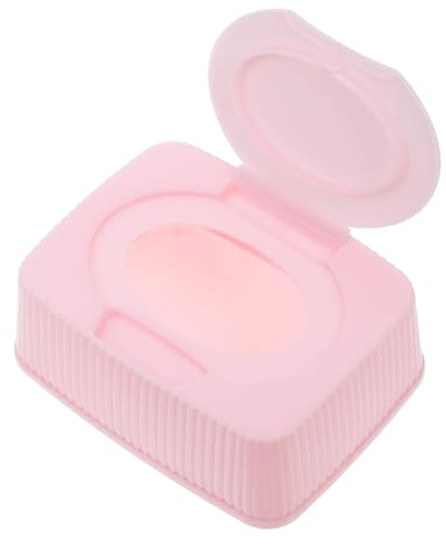 TOYANDONA Feuchttücherbox Feuchttücherhalter Staubdicht mit Klappdeckel Tragbar Nachfüllbar für Zuhause Kinderzimmer und Reisen Rosa Kunststoff
