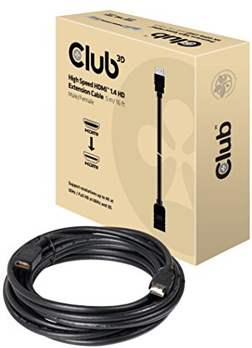 Club 3D HDMI Rallonge Fiche mâle HDMI-A, Prise Femelle HDMI-A 5.00 m Noir CAC-1320 Câble HDMI