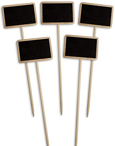 HomeTools.eu® 6 carteles de madera clásicos para plantas de invernadero, cama, balcón, hierbas, jardín, maceta Landhaus se puede escribir en 25 cm, juego de 6