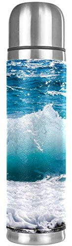 Bouteille isotherme en acier inoxydable avec fleur de lotus et pierres de roche 500 ml 26x6.7cm/10.2x2.6 in Style08