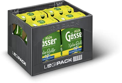 Gösser Natur Radler 0.0% Alkoholfrei, Flaschenbier, MEHRWEG (4 x 6 x 0.33 l) im Kasten