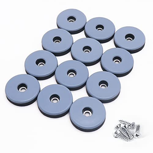 GINOYA Teflon Möbelgleiter, 12 Stück 38 mm Möbelgleitschienen mit Schrauben für einfaches Bewegen auf Teppich, Holz und Fliesen (Graublau).
