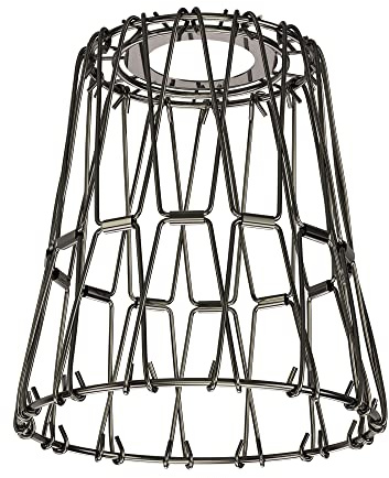 ledscom.de Käfig-Lampenschirm, chrom-schwarz, 135mm Ø