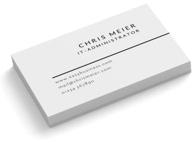 Visitenkarten drucken - Business - 1-seitig - Querformat - rechteckig - Menge + Farben + Papier zur Auswahl - sofort personalisieren (Weiß, 50 Stück)